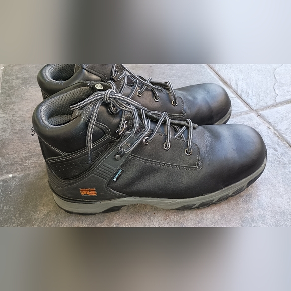 Timberland Pro Black Boots Steel Toe 12M A1RU5 Mens - Picture 3 of 8